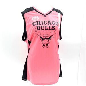 Chicago Bulls Arza Vintage Pink Ladies Sports Basketball Jersey Size Large
